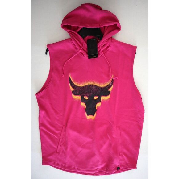 Under Armour 1383302-686 Men Sz XL Pink Project Rock Payoff SL Fleece Hoodie - Picture 8 of 10
